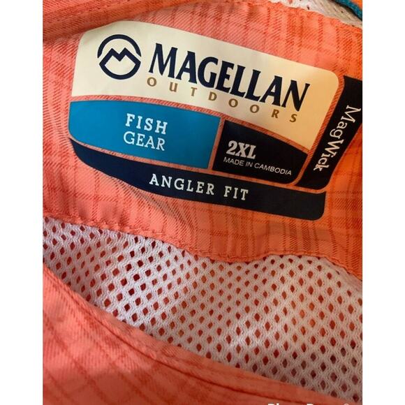 Magellan Outdoors Fish Gear Windowpane Shirt Mens 2XL Angler Fit Mesh Button Up - Picture 5 of 6